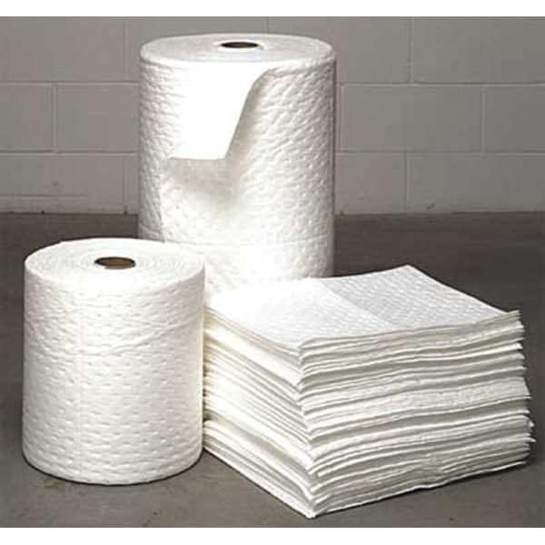 Image of Brady SXT30DP SXT Oil Only Absorbent Roll, Heavy Weight, Polypropylene, 30 inch x 150', White