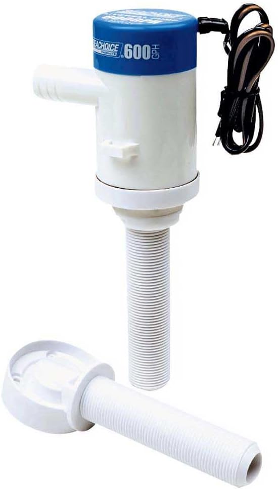 Seachoice 12V Livewell-Baitwell Pump, Includes Straight and Angled Fittings, 3/4 In. Outlet