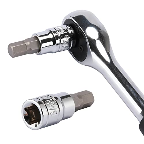 Image of 13PCS Metric Hex Bit Socket Set, CR-V Allen Bit Socket Kit, S2 Steel, 2mm - 14mm, 1 /4 inch, 3 /8 inch & 1 /2 inch Drive