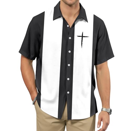 Chemise homme boutons cachés au motif géométrique idéal pour vos tenues de vacances décontractées