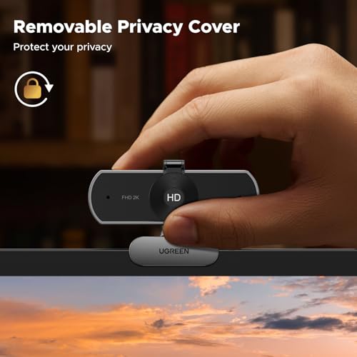Image of UGREEN 2K Webcam for PC Ultra HD 1080P Computer Webcam with Microphone, PC Camera with Privacy Cover, USB Web Camera for Streaming, Conference, Video Calling, Zoom, Skype, Teams, FaceTime, Space Grey