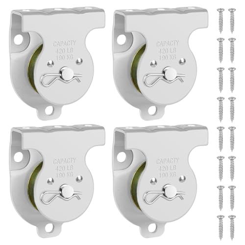 IWILCS 4 poleas para cuerdas, poleas para cuerda con rodamientos de bolas para cable de acero, poleas para rodamientos, persianas enrollables, capacidad de carga para toldo 190 kg