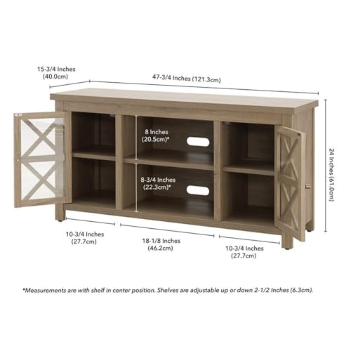 Image of Colton Rectangular TV Stand for TV's up to 55 inch in Antiqued Gray Oak