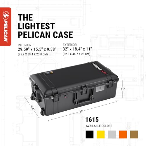 Image of Pelican Air 1615 Case With Padded Dividers - Black