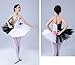 OTMYIGO White and Black,120, Ballet Leotards for Girl Swan Lake Ballerina Costume Child Camisole Tutu Skirt Hard Organdy Platter Dancewear