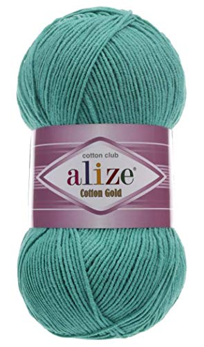 55% Cotton 45% Acrylic Alize Cotton Gold Yarn 1 Skein/Ball 100 gr 360 yds (610-Jade)