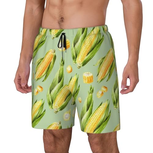 Fresh Sweet Corn Funny Men's Swim Trunks Board Shorts Quick Dry-3