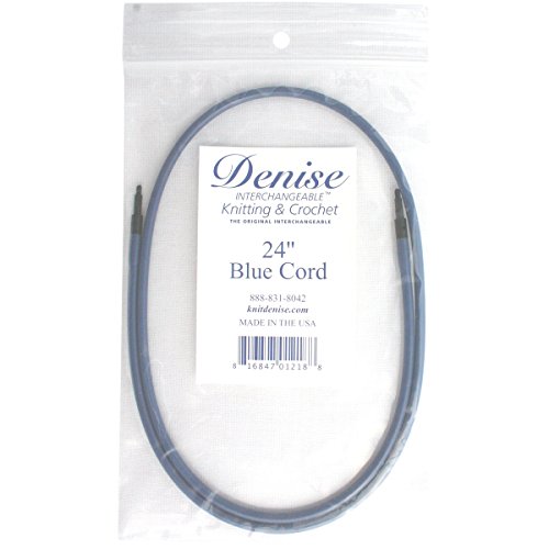 Denise Needles Denise Interchangeable Knit and Crochet Long Cord, 24-Inch, Blue