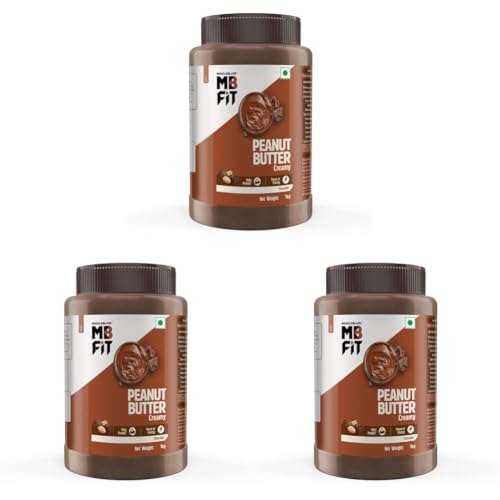 Image of MuscleBlaze Fit Chocolate Peanut Butter (Creamy, 1kg) | High Protein | No Trans Fat, Energy Booster (Pack of 3)