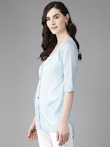 Image of Aarika Womens Sky Blue Color Nylon Shrug