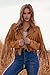 PRETTYGARDEN Women's Fringe Faux Suede Leather Jackets Fall Fashion 2025 Tassel Motorcycle Cropped Coats (Brown Yellow,Large)