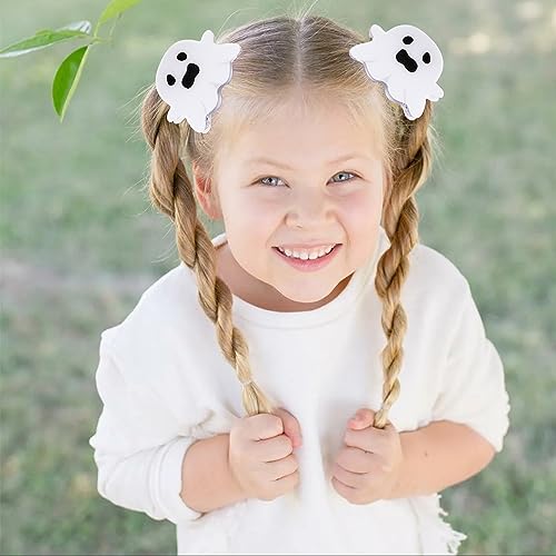 3 Pcs Hair Claw Clips blanco Ghost Face Halloween miniatura 3