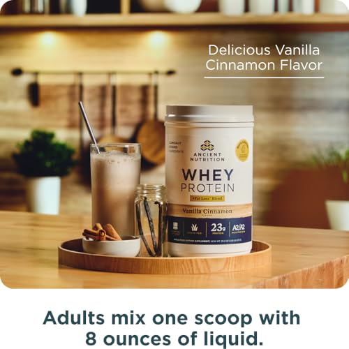 Ancient Nutrition Grass Fed Whey Protein + Fat Loss Blend, Vanilla Cinnamon - image 6