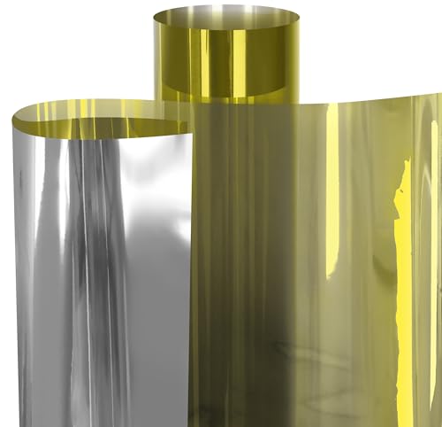 Image of VViViD One-Way Colorful Vinyl Window Tinting Sheets (25ft x 5ft, Gold Mirror Chrome)