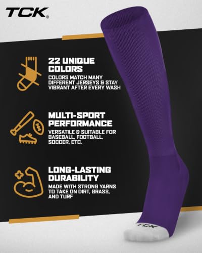 Image of Prosport Baseball Socks & Softball Socks, Kids & Adult Knee High Tube Sock