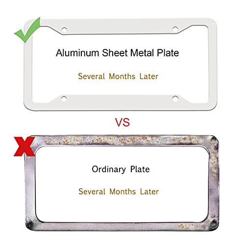 Rose License Plate Frames - 2 Pack Set Vintage Pink Floral License Plates Aluminum Metal Flower License Plate Holder Auto Car Tag With 4 Holes And Screws Standard Size 6.4" X 12.4" #TOP2