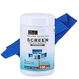 Screen Wipes for Electronics, 100 Count Pre-Moistened Computer Monitor Cleaning Wipes, Surface Cleaner, Great for Glasses, Phones, Tablets, TV, LCD Screen - Laptop Cleaner