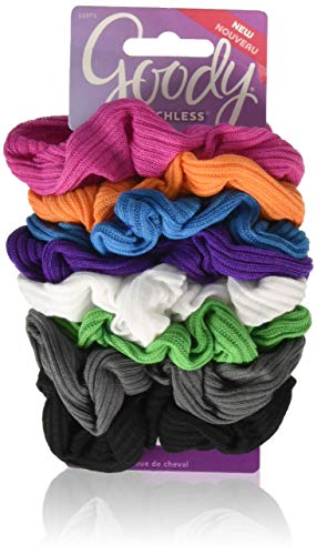 Goody Hair Scrunchies 3 Piece Ouchless Ponytailers, Bright Stripe