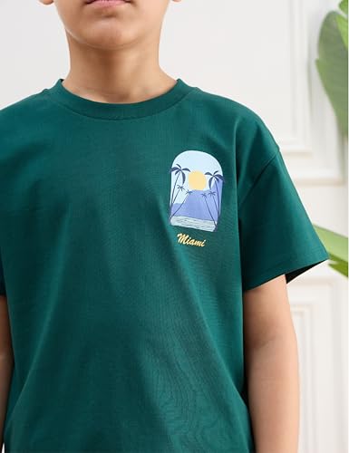 Image of Amazon Brand - Symbol Boys 100% Cotton Oversized Graphic Printed Half Sleeves T-Shirt | Age 6-14 Years