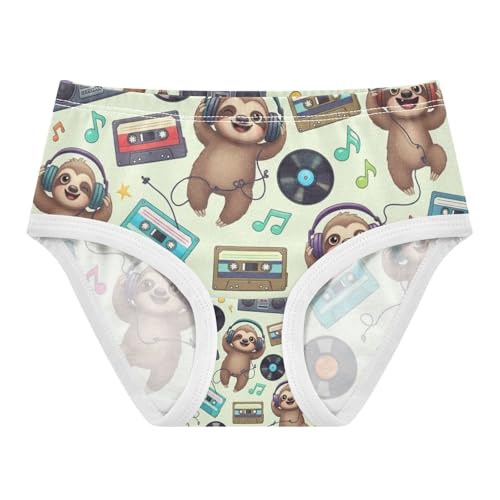 Cute Cartoon Sloths Kids Underwear, Toddler Girl Panties, Cotton Girls Underwear, 2–8 Years