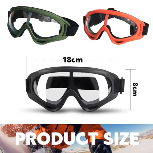 Pizsieat 3pcs Kids Safety Glasses,Goggles for Nerf Gun Game Adjustable Kids Safety Goggles UV400,Childrens Protective Goggles for Lab Outdoor Sports DIY Eye Protection - Image 2