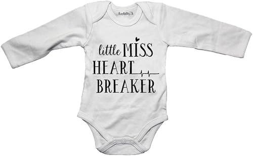 Little Miss Heart Breaker - Baby Grow White Long Sleeve