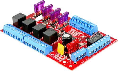 Seco-Larm PD-4BTQ Enforcer Access Power Controller Board; 4 Outputs; for 12/24 VAC/VDC Operation; Each Output Individually Fused; Individual Status LEDs; Dry and Wet Trigger Inputs