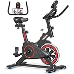RELIFE REBUILD YOUR LIFE Exercise Bike Stationary for Home Indoor,Cycling Bike with Silent Belt Drive for Home Cardio,Brake Pad Resistance with djustable & Comfort Seat/PAD Holder/LCD Monitor.