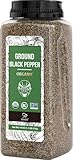Soeos Organic Ground Black Pepper, Non-GMO, Freshly Peppercorn Powder Bulk, Packed to Keep Peppers Fresh, Ready to Use Peppercorns for Refill, 18 oz (510g)