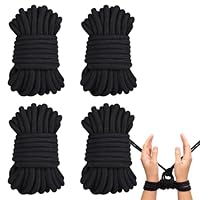Bondage Seil, Weiches Bondageset BDSM Fesseln Rope, Schwarz Baumwollseil Fesseln Sexspielzeug für Paare Anfänger (Mattschwarz (Baumwolle))