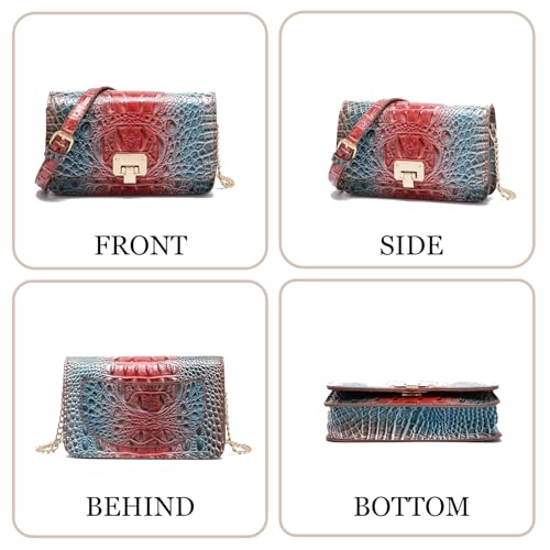Image of Makcr Joacbv Small Crocodile Crossbody Cell Phone Purse for women Vegan Leather Clutch Wallet with Leather Shoulder Strap | Small