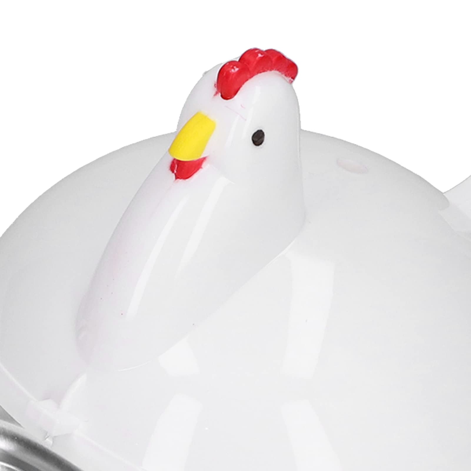 KIMISS Egg Cooker for Microwave, Chicken Shaped Heat Cooker for 4 Eggs, Egg Poacher and Steamer for Home Kitchen Use