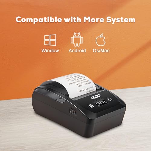 Image of ezo 58MM (2 Inch) Direct Thermal Billing Machine Software for Receipt Mobile Printer | USB (Billing Machine with 5 Billing Roll) Monochrome Desktop Restaurant