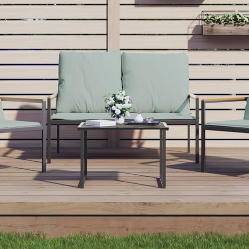 Table de jardin anthracite Solivagant compacte en acier pour optimiser les petits balcons - 2