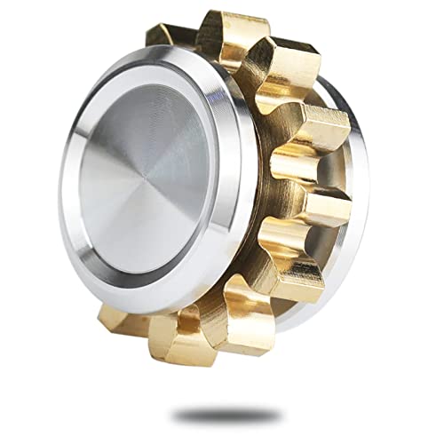 Yakison Metal Fidget Spinner for Adults, Small Mini Hand Toys, Copper Gear Linkage Fidget Blocks, Stacking Extendable Fingears Gyro, Bearing, Autism Sensory ADHD Anxiety Reduce