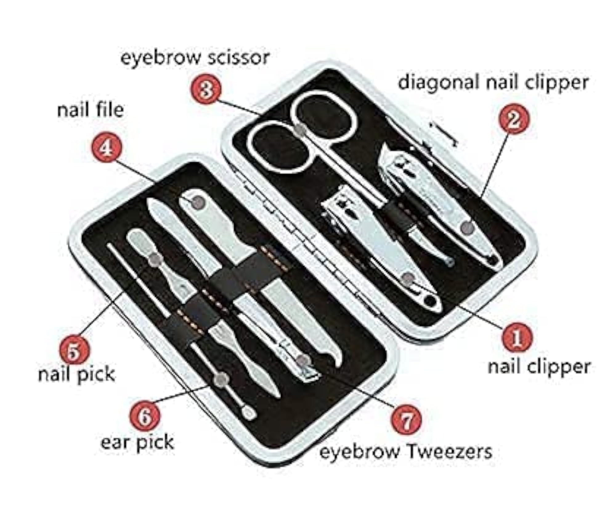 7 in 1 Stainless Steel Professional Manicure Kit