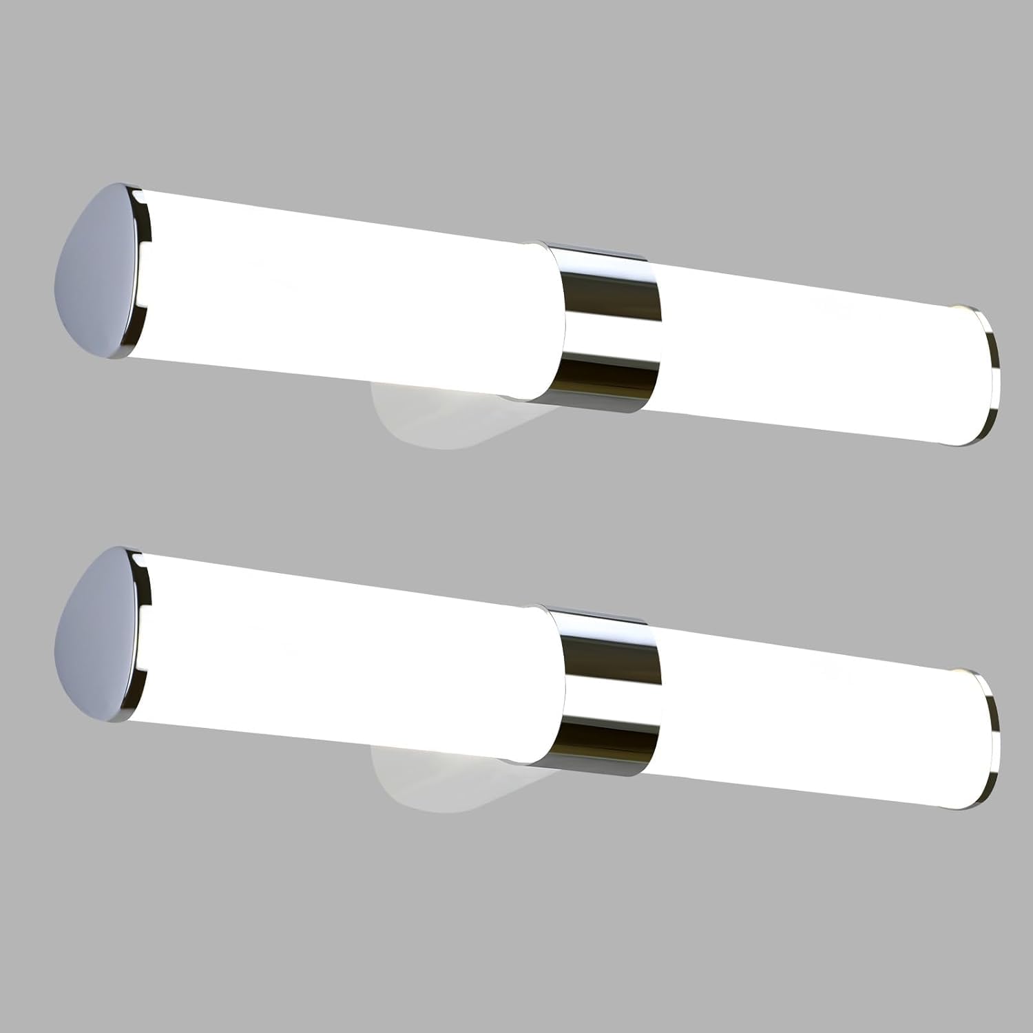 Homefire LED Spiegelleuchte Bad Spiegellampe - 2ER 8W Badlampe Wand 40CM Wandlampe Badezimmer Wasserdicht IP44 Wandleuchte Neutralweiß 4000K Chrom Badleuchte Wandmontage Modern für Keller Badschrank