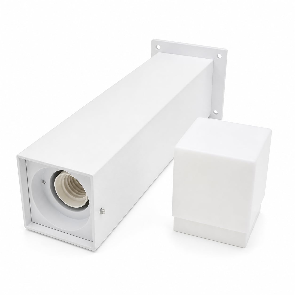 Lampioncino da Giardino E27 Bianco 74 cm Paletto Luce Esterno Moderno per Vialetti e Ingressi Attacco E27 Alluminio Diffusore Opaco IP44 (Bianco)