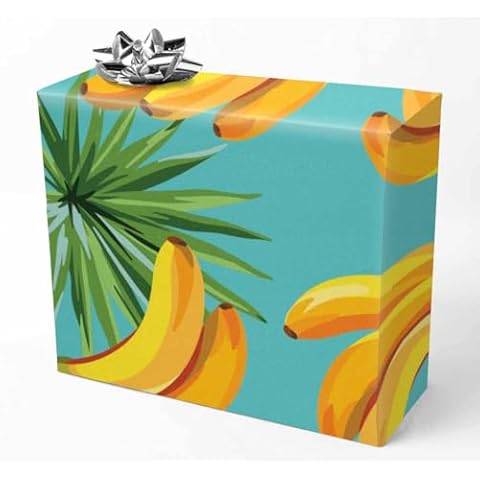 Sepmxagt Sweet Yellow Banana Pattern Holiday Gift Paper for Women Men Kids, Thoughtful Tissue Paper Roll 58"x 23" Wrapping Paper for Birthday Wedding Mother's Day 1 Roll Cover