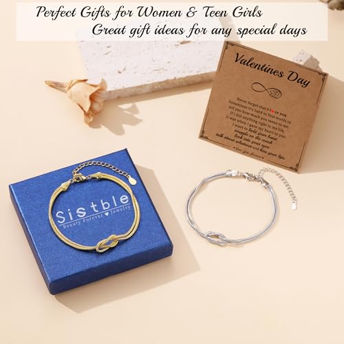 Image of Gold Bracelets for Women Teen Girl Gifts Infinity Knot Bracelet Gifts for Daughter Granddaughter Wife Birthday Gift Ideas Anniversary Valentines Mothers Day Christmas Jewelry