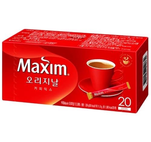 Korean Original Instant Coffee Mix Sticks, 3-in-1 Rich & Bold Flavor, Individually Packed, 20 Count 11.8g (0.42 oz)