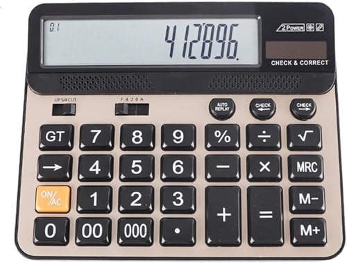 Calculadora de escritorio con boton grande y funcion de alimentacion dual a bateria 6