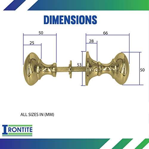IRONTITE® PolishedBrass Rim Knobs for Doors and Victorian Door Knob with Matching Screws (RKB1) - Image 3