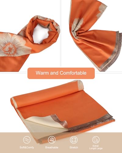 Sumato Scarf for Women Fall Winter Shawl Wraps Long Women Scarves Warm Soft Cashmere Feel Classic Floral Style3