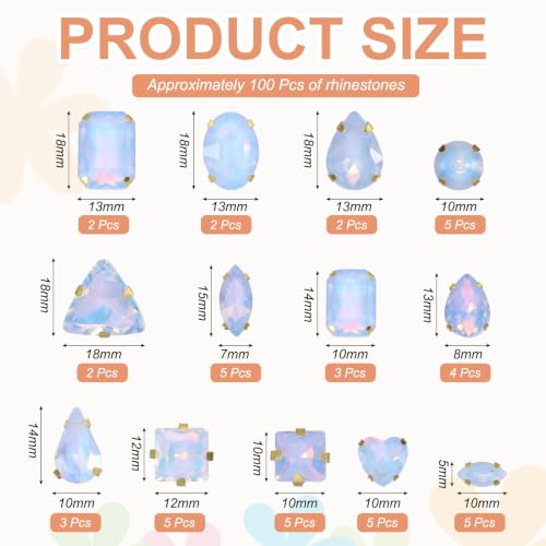 Gemas de cristal traseras planas para costura artesanal y decoración de ropa 3