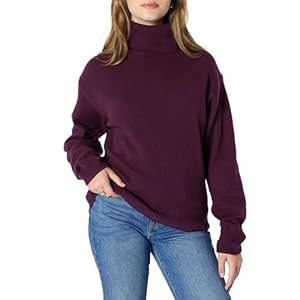 Amazon Essentials Women’s (Demi’s Pick) Relaxed-Fit Cotton Blend Polo Neck Pullover Jumper