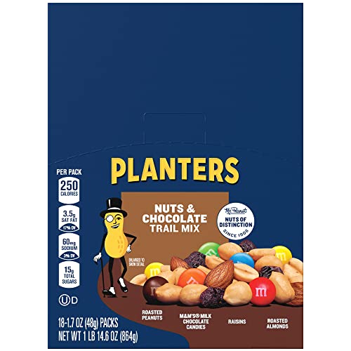 Planters Chocolate Trail Mix Nuts (1.7 Oz Bags, Pack Of 18) #TOP3