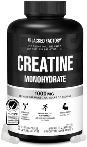 Jacked Factory Creatine Monohydrate Capsules - Canadian-Owned Sup...