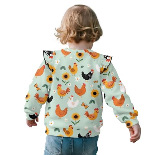 Toddler Baby Girls Sweatshirts Crewneck Cute Ruffle Kids Casual Pullover Sweatshirt Fashion Loose Long Sleeve Tops2