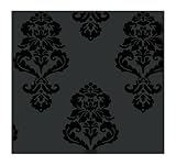 York Wallcoverings Tres Chic Graphic Damask Removable Wallpaper, Blacks